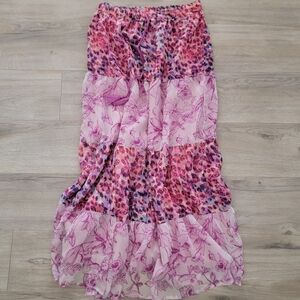 Zero Degrees Celsius Leopard Print Mix Pattern Skirt in Pink sz Small